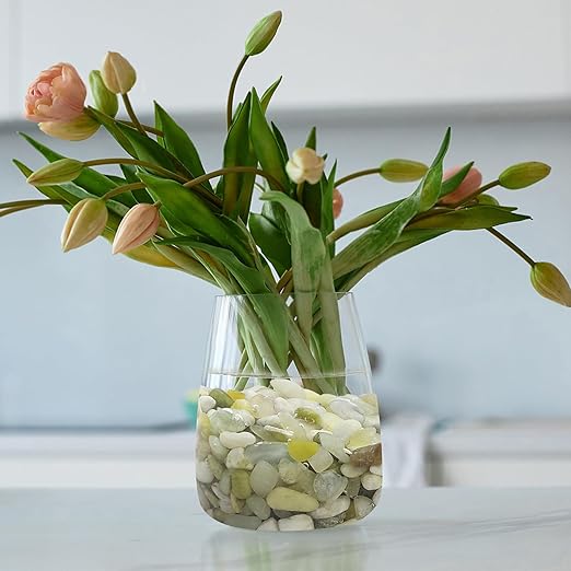 10LB Jade Pebbles for Landscaping, 0.7-1.2 Inch Natural Decorative Stones, Polished River Rocks for Succulent,Planters, Landscaping, Vase, Flowerpot, Indoor Plants and Outdoor Garden Decoration