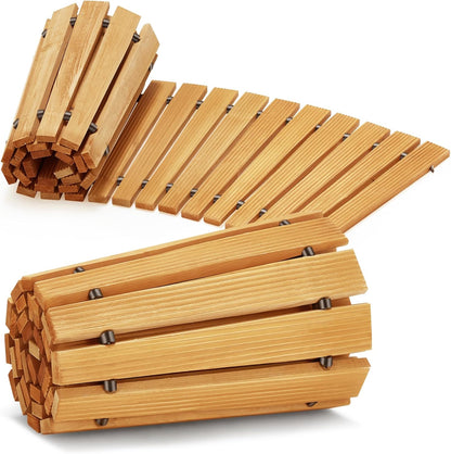 6FT Wooden Garden Pathway,Outdoor Roll Out Decorative Curved Walkway,Weather-Resistant Patio Path,Non-Slip Pavers Boardwalk for Garden, Backyard, Beach, Wedding Party Pathways