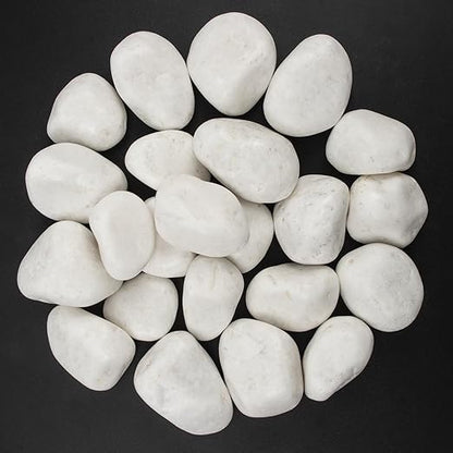 10lbs White Natural River Rocks, Polished Pebbles for Plants Garden, 2-3 inch Decorative White Stones, Ideal for Fish Tank, Vases, Crafting, Home Decor and Garden Landscaping Rocks
