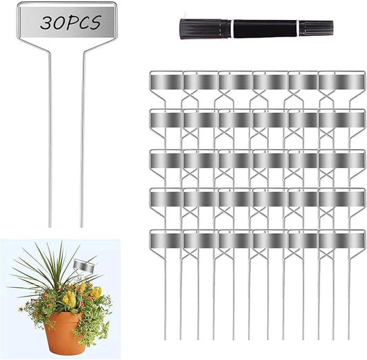 30pcs Plant Labels Plant Markers for Outdoor Plants 6inch Plant Labels for Seedlings Outdoor Garden Waterproof Plant Tags and Labels for Flower Vegetable Herbs Greenhouse (6 in, Silver)