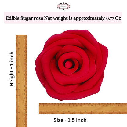 Confect Edible Neon Pink Roses – 12-Pack Edible Roses for Cake Decoration – Bold Floral Toppers for Desserts- Vegan, Gluten-Free, Nut-Free, Soy-Free, Dairy-Free, Palm Oil-Free