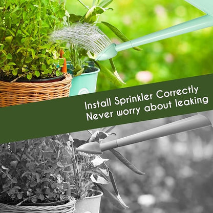 XXXFLOWER 1/2 Gallon Small Indoor Plant Watering Can, 2L Long Spout Removable Nozzle Flower Watering Pot for Office House Indoor Garden（Green, 67 oz）