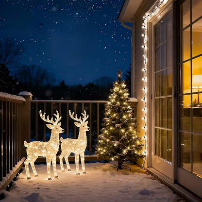 LUCKY SHINE 150 LED Warm White Christmas Lights, UL Certified 50 FT Green Wire String Lights, for Indoor and Outdoor Party, Garden, Patio, Wall, Trees.