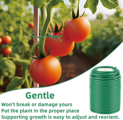 Soft Plant Ties, 66FT Green Garden Wire, Flexible Garden Twist for Climbing Plants, Tomatoes, Outdoor Plants, Vegetables, Flowers, Roses Plant Support (Diameter - 3.5MM)