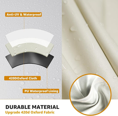 2 Pack Patio Cushion Storage Bags 420D Waterproof Outdoor Storage Bag Furniture Cushion Cover Christmas Tree Storage Bag with Handles and Zipper 60"L x 20"W x 28"H Beige