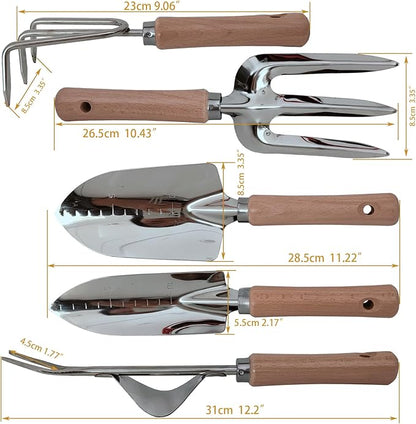 Gardening Tool, Includes Trowels, Rakes, Weeding Tool, and Hand Fork for Digging, Planting, Weeding for(5pcs Garden Tool 02)