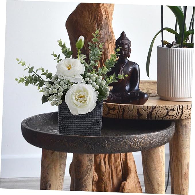 Creative Nordic Style Cement Flowerpot with Drainage Succulent Planter for Indoor Home Office Decor Modern Straight-Edged Geometric Design Container