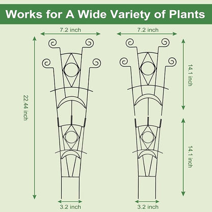 Indoor Plant Trellis for Climbing Plants 2 Pack Small Garden Metal Support for Potted Plants Flowers Houseplants for Outdoor