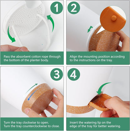 Plant Pots Outdoor 8/7.5/7/6.5/6/5.5/5Inch 7Pack, Planting Pots for All House Plants White Plastic Planters Outdoor Flower Pots Nursery Planting Pot with Drainage Hole and Deep Reservoir