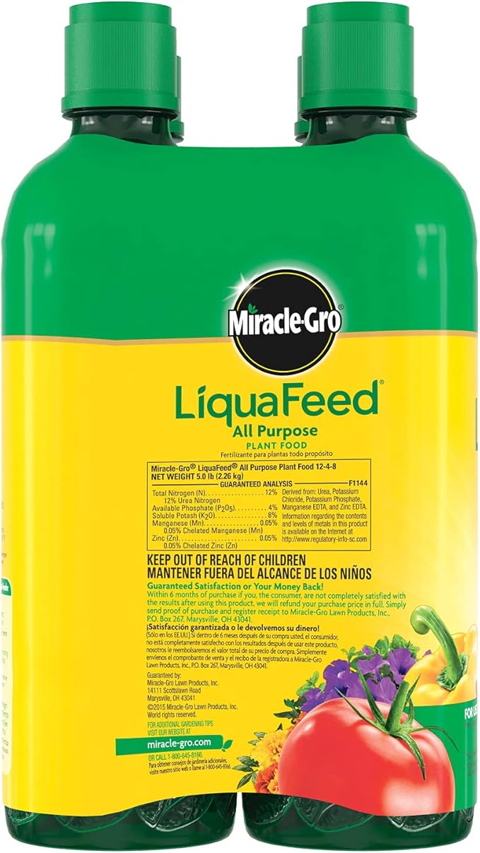 Miracle-Gro LiquaFeed All Purpose Plant Food Refills, Plant Fertilizer, 16 fl. oz., 4 Bottles/Pack (6-Pack)