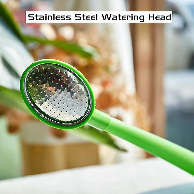 Plastic Watering Can for Indoor & Outdoor Plants 1 Gallon/4-Liter, Ebristar Watering Pot for Garden Flower with Long Spout and Removable 360 Degree Rotation Sprinkler Head, Green