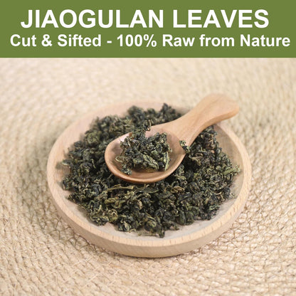 FullChea - Premium Gynostemma Tea Jiaogulan Loose Leaf Tea Herbal Tea - Non-GMO, Sulfur-free, Caffeine-free - Enhance Immunity - 4oz/114g