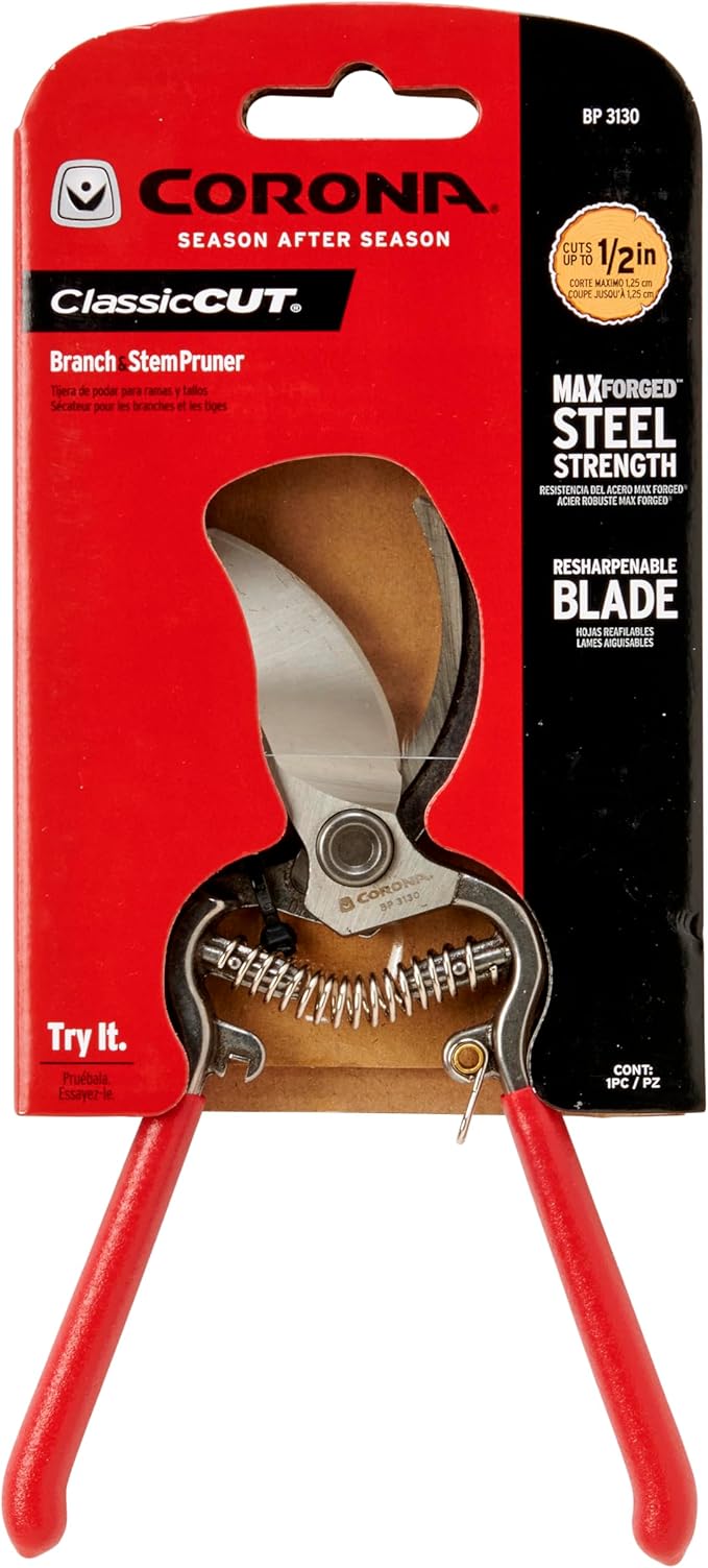 Corona Tools | ClassicCUT Forged Bypass Pruning Shears for Gardening | Cuts Branches and Stems up to 1/2-inch in Diameter | BP 3130