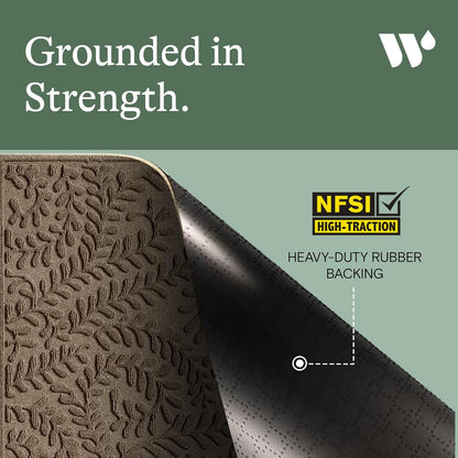 WaterHog Indoor/Outdoor Use Door Mat, 3' x 5', Made in USA, Welcome Mat for Front Door, Durable, Water-Trapping Floor Rug, Decorative, Skid-Resistant Entryway, Boxwood Collection, Khaki/Camel