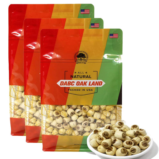DABC OAK LAND Natural 3LB Dried Lotus Seeds 莲子干, Dried White Lotus Seeds Lian ZI, Rich In Methionine for Health, 白蓮子 for Herbal Tea Cooking Porridge and Soup Raw Material 3 X 16OZ Bags