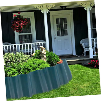 2 Rolls Flexible Plastic Garden Fence Lawn Edging Borders for Flower Beds Lightweight Landscape Border Kit with Curved and Straight Installation Pastoral Garden Decoration