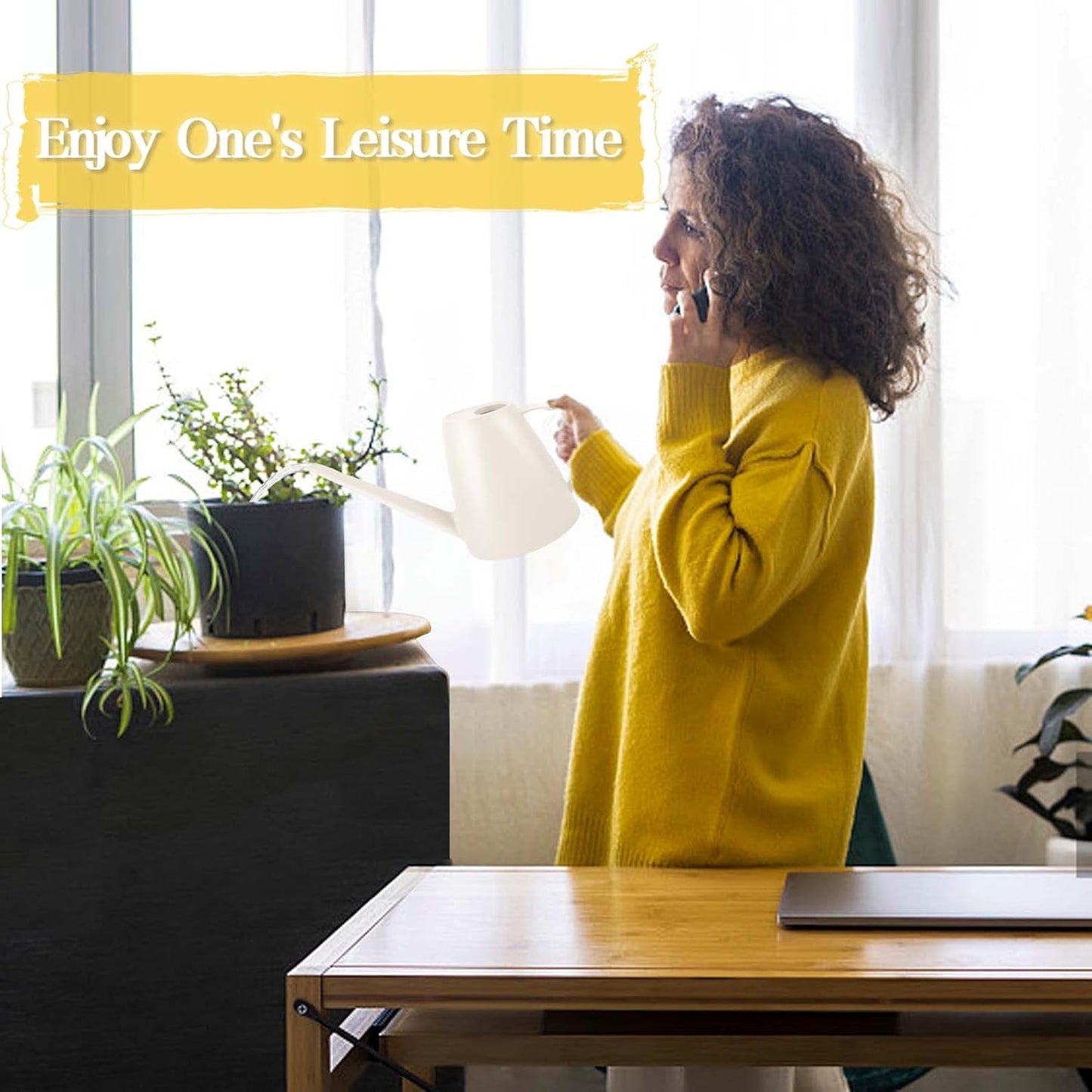 Watering Can for Indoor Plants, Small Watering Cans for House Plant Garden Flower, Long Spout Water Can for Outdoor Watering Plants 1.8L 1/2 Gallon