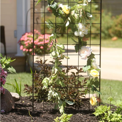 American Garden Works STNMB Narrow Screen Trellis, Black 64.25"H