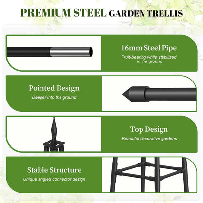 6 FT Obelisk Trellis for Climbing Plants Outdoor, 6FT Garden Trellis with Extra Thickened Plastic-Coated Metal Pipes, Garden Indoor Potted Plant Support, Climbing Support for Potted Plants