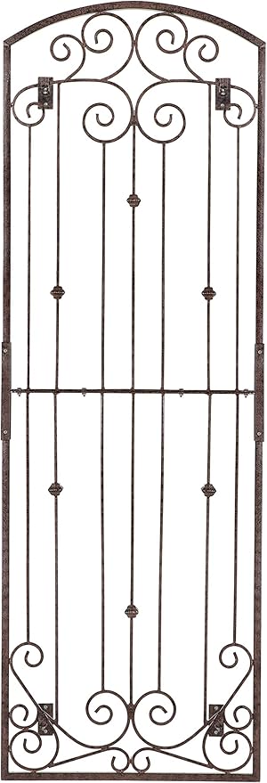 H Potter Garden Trellis for Climbing Plants Vertical Wrought Iron Panels Scroll Metal Wall Trellises Large Tall Arched Home Garden Outdoor 8 Foot Decorative Fence Privacy Screen Outdoors