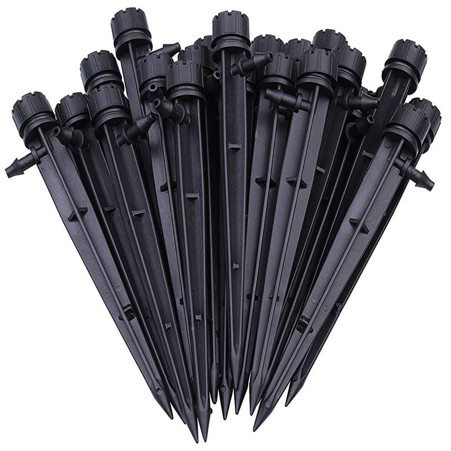 Set of 100 Drip Emitters Perfect for 4mm / 7mm Tube, Adjustable 360 Degree Water Flow Drip Irrigation System for Watering System.