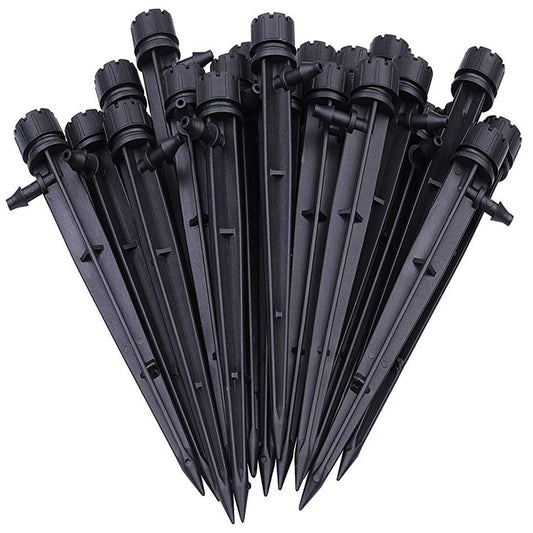Set of 100 Drip Emitters Perfect for 4mm / 7mm Tube, Adjustable 360 Degree Water Flow Drip Irrigation System for Watering System.