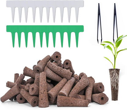 102 PCS Hydroponic Seeds Pods Kit for Indoor Hydroponic Systems,Seed Starter Pods Kit with 80 Pack Grow Sponge,20 Plant Labels and 2 Tweezers