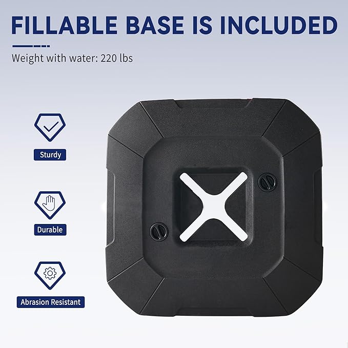 10' X 10' Cantilever Patio Umbrella Outdoor with Base Included Heavy Duty Double Top Windproof Square Offset Umbrellas with 360-degree Rotation for Pool Deck Backyard, Navy