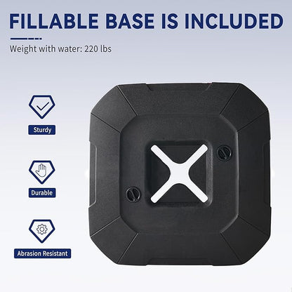 10' X 10' Cantilever Patio Umbrella Outdoor with Base Included Heavy Duty Double Top Windproof Square Offset Umbrellas with 360-degree Rotation for Pool Deck Backyard, Navy