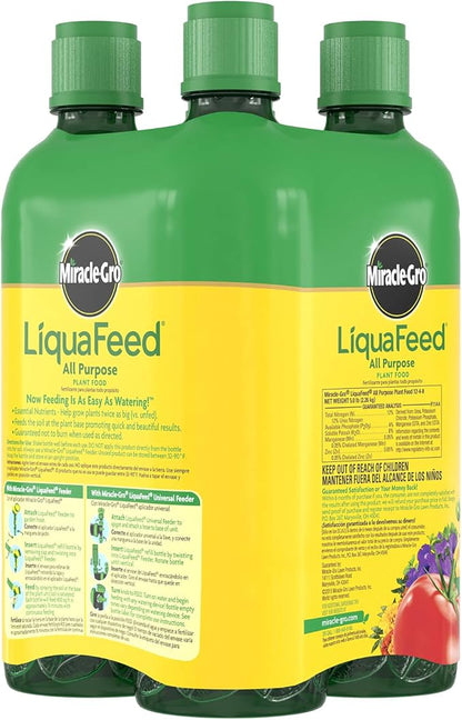 Miracle-Gro LiquaFeed All Purpose Plant Food Refills, Plant Fertilizer, 16 fl. oz., 4 Bottles/Pack (6-Pack)