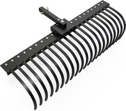 YITAMOTOR 5FT Tractors Rake 21 Pine Straw Rake Fits 2" Receiver for Lawn Tractors or ATV/UTV