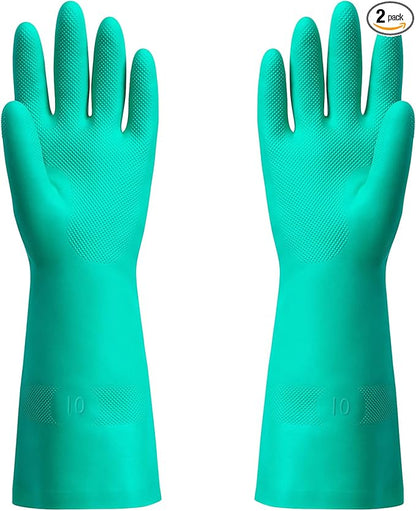 ThxToms Chemical Resistant Nitrile Gloves,Resist Household Acid, Alkali, Solvent and Oil, Latex Rubber Free, 1 Pair Extra Large
