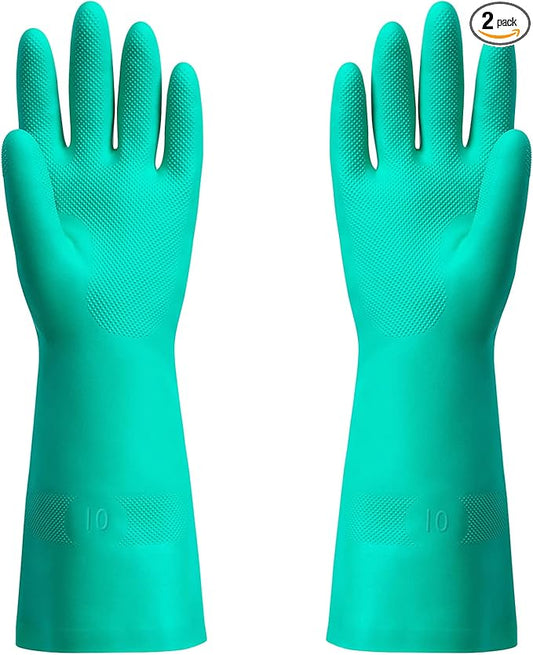 ThxToms Chemical Resistant Nitrile Gloves,Resist Household Acid, Alkali, Solvent and Oil, Latex Rubber Free, 1 Pair Extra Large