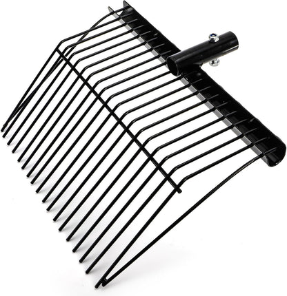 Pitch Manure Fork Head, Metal Pitch Fork for Garden, Durable Digging Fork Rake Head Replacement with Angled Tines, Stable Pitchforks Scoop for Mulch Horse Stall Picking up Hay Animal