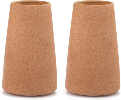 Simple Vase for Flowers Plants, Matte Vases for Modern Table Shelf Home Decor Wedding Boho Decor, 6" H Frosted Elegant Ceramic Vase for Pampas Grass Fluffy Stem Bouquet Lavender Flowers (Brown, 2)