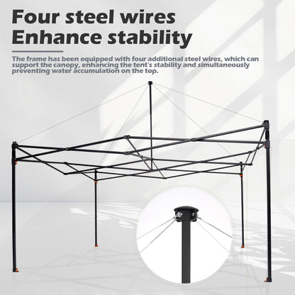 OUTFINE 12×12 Pop Up Canopy-Heavy Duty Canopy Tent with Sturdy Metal Frame(10×10 Base) Reinforced with Steel Cables, Roller Bag, Sidewall×4 for Exhibition, Party&Backyard (Black, 12 * 12FT Pro)