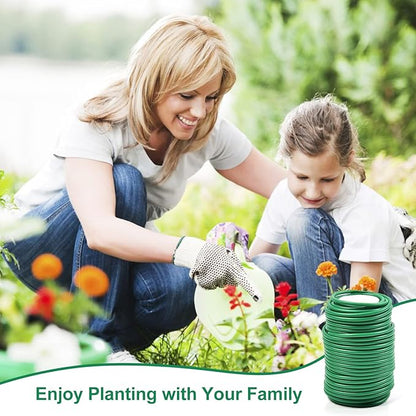 Decoroca Soft Plant Ties for Support - 65.6' Reusable Waterproof Plant Wire, Garden Twist, Office Organization and Decoration Binding（3pcs/Green）