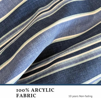 Acrylic Fabric 11FT Cantilever Umbrella with Base Large Curvy Outdoor Aluminum Offset Umbrella w/ 360° Rotation, UV Resistant Canopy for Patio, Garden, Backyard, Blue Stripes