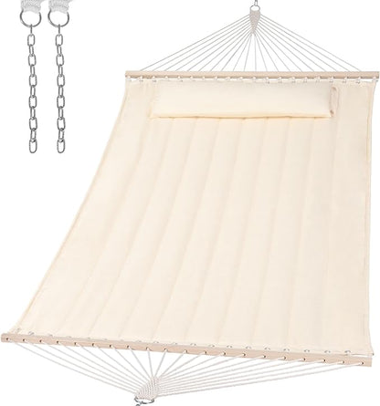 SUNCREAT Hammocks Replacement Hammock for Stand, 475 lbs Capacity, Two Person Backyard Hammock for Outside, Beige
