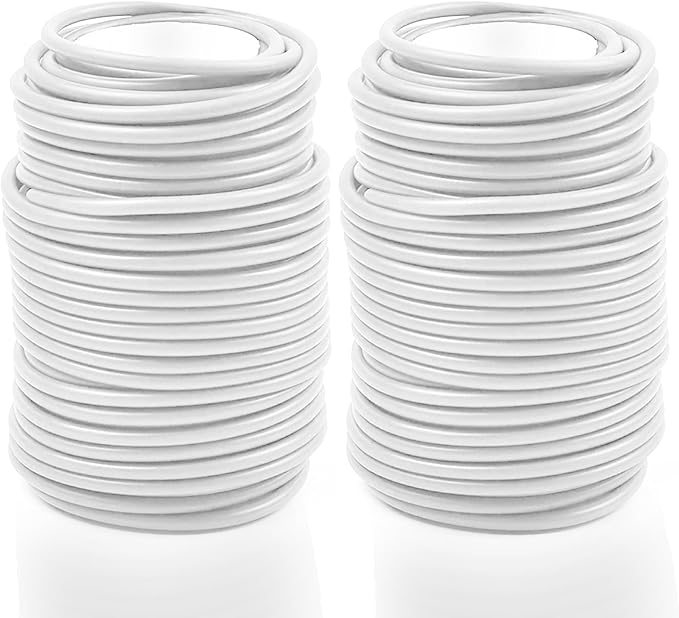 Decoroca Soft Plant Ties for Support - 65.6' Reusable Waterproof Plant Wire, Garden Twist, Office Organization and Decoration Binding（2pcs/White）