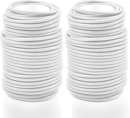 Decoroca Soft Plant Ties for Support - 65.6' Reusable Waterproof Plant Wire, Garden Twist, Office Organization and Decoration Binding（2pcs/White）