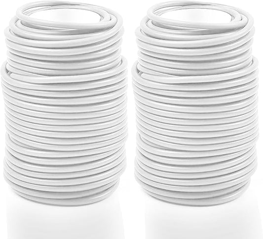 Decoroca Soft Plant Ties for Support - 65.6' Reusable Waterproof Plant Wire, Garden Twist, Office Organization and Decoration Binding（2pcs/White）
