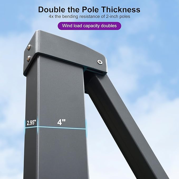 PURPLE LEAF 10' X 13' Rectangle Patio Umbrella Large Outdoor Aluminum Offset Umbrella with 360-degree Rotation Cantilever Umbrella for Garden Deck Backyard Pool, Turquiose Blue