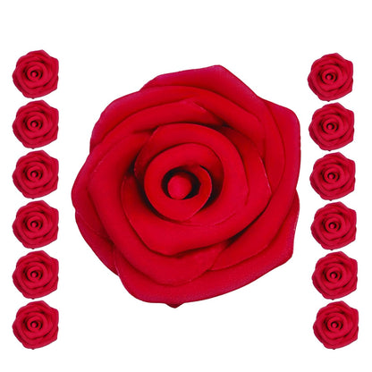 Confect Edible Neon Pink Roses – 12-Pack Edible Roses for Cake Decoration – Bold Floral Toppers for Desserts- Vegan, Gluten-Free, Nut-Free, Soy-Free, Dairy-Free, Palm Oil-Free