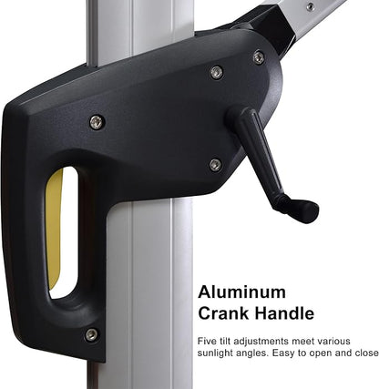 PURPLE LEAF 9' X 11' Patio Umbrella Outdoor Rectangle Umbrella Large Cantilever Umbrella Windproof Offset Heavy Duty Sun for Garden Deck Pool Patio, Grey