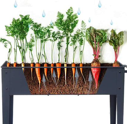 Raised Planter Box with Legs Outdoor Elevated Garden Bed On Wheels for Vegetables Flower Herb Patio