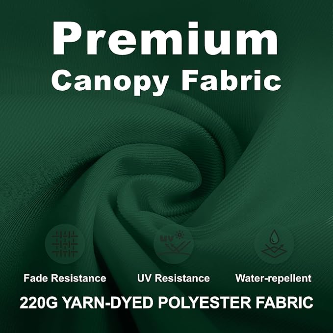 11FT Cantilever Umbrella with Base Large Curvy Outdoor Aluminum Offset Umbrella w/ 360° Rotation, UV Resistant Canopy for Patio, Garden, Backyard, Forest Green