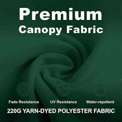 11FT Cantilever Umbrella with Base Large Curvy Outdoor Aluminum Offset Umbrella w/ 360° Rotation, UV Resistant Canopy for Patio, Garden, Backyard, Forest Green