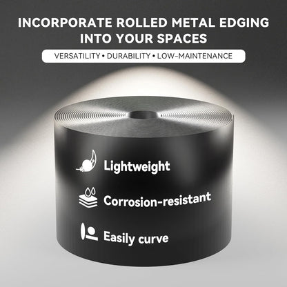 Worth Galvanized Steel Landscape Edging 4.5" x100' Metal Garden Edging Roll Flexible Bender Border with 31Pcs Stakes for Lawn, Flower Bed Edges, Black