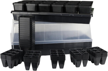 Bootstrap Farmer Ultimate Seed Starter Kit in Black with Humidity Domes for Indoor Seed Starting, Propagating, Germinating